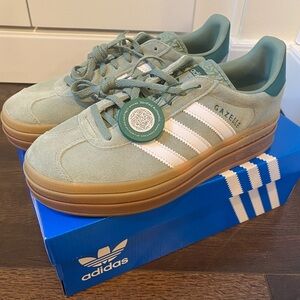 Women’s Adidas Gazelle Bold 'Silver Green Gum' Size US 8